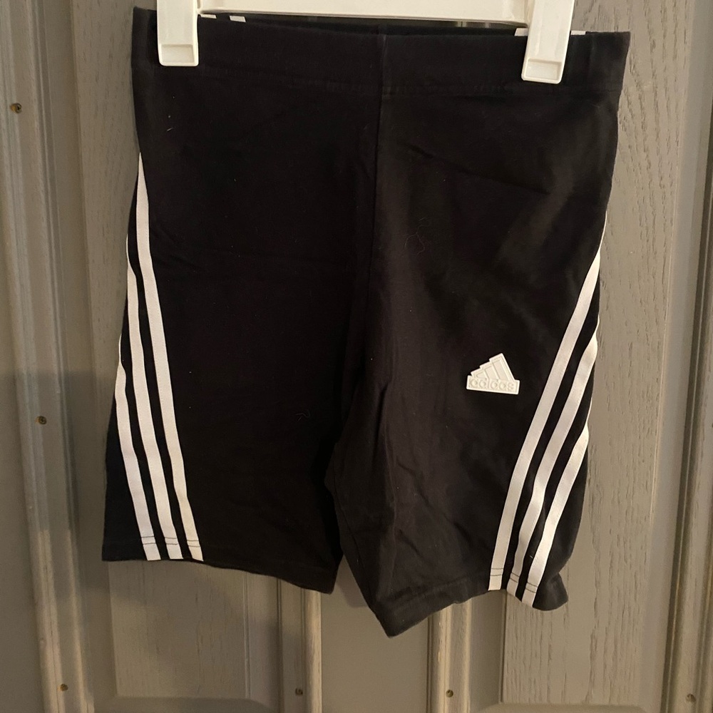Adidas Black Athletic Shorts with White Logo